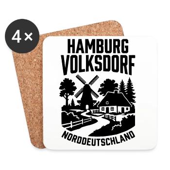 Volksdorf Hamburg Walddörfer  - Untersetzer (4er-Set) - Weiß - Vorne