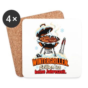 Wintergrillen Keine Jahreszeit - Untersetzer (4er-Set) - Weiß - Vorne