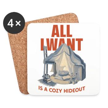 Cozy Hideout - Untersetzer (4er-Set) - Weiß - Vorne