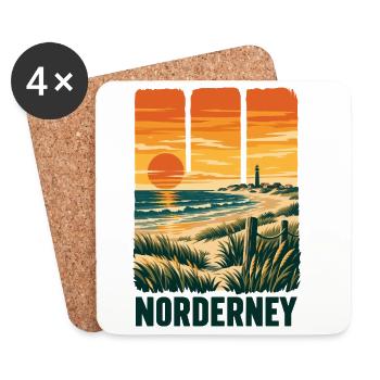 Norderney Sonnenuntergang - Untersetzer (4er-Set) - Weiß - Vorne