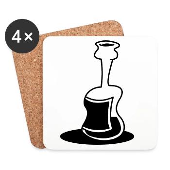 Half Full Bottle - Coasters (set of 4) - white - Front