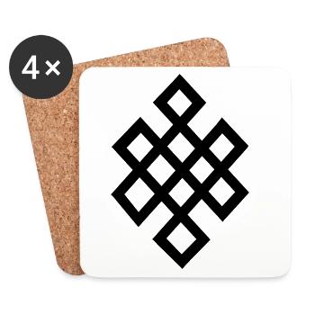 Tibet Symbole Chance - Dessous de verre (lot de 4) - blanc - Devant