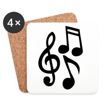 Musiknoten - Untersetzer (4er-Set) - Weiß - Vorne