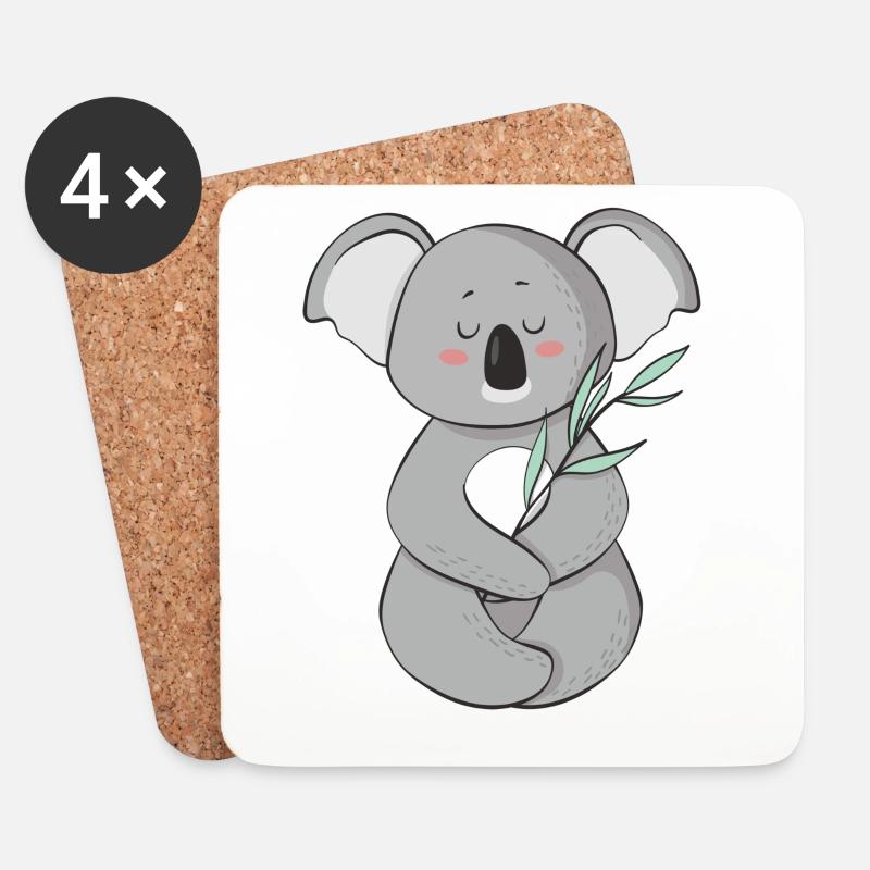 Koala - Untersetzer (4er-Set) - Weiß