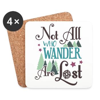 Camping Hiking - Coasters (set of 4) - white - Front