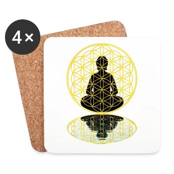 Flower of Life Meditation - Coasters (set of 4) - white - Front