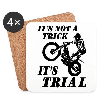 Trial - Trialsport - Moto Trial - Motorcycle Trial - Coasters (set of 4) - white - Front