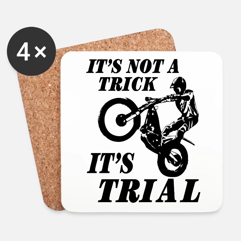 Trial - Trialsport - Moto Trial - Motorcycle Trial - Untersetzer (4er-Set) - Weiß