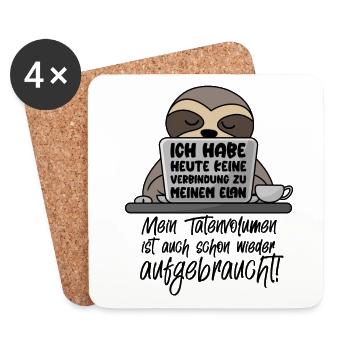 Keine Verbindung zu Elan Tatenvolumen aufgebraucht - Untersetzer (4er-Set) - Weiß - Vorne