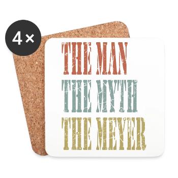 The Man The Myth The Meyer - Untersetzer (4er-Set) - Weiß - Vorne