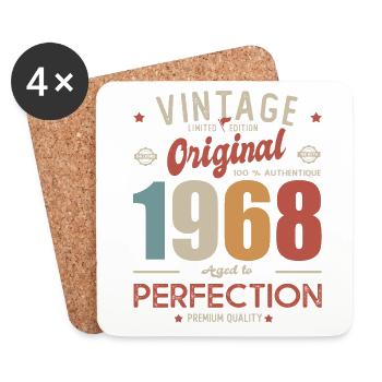 vintage original 1968 born in 68 birthday 53 years - Coasters (set of 4) - white - Front