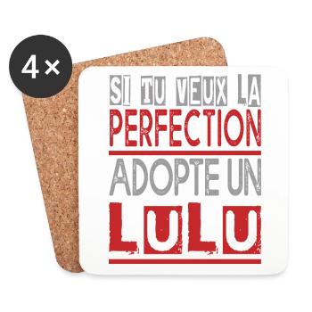 Si tu veux la perfection adopte Lulu Lucas Lucien - Dessous de verre (lot de 4) - blanc - Devant