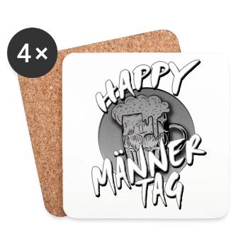 Happy Männertag Bier - Untersetzer (4er-Set) - Weiß - Vorne