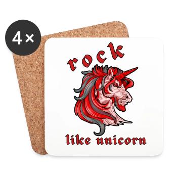 Rock wie Einhorn - Untersetzer (4er-Set) - Weiß - Vorne