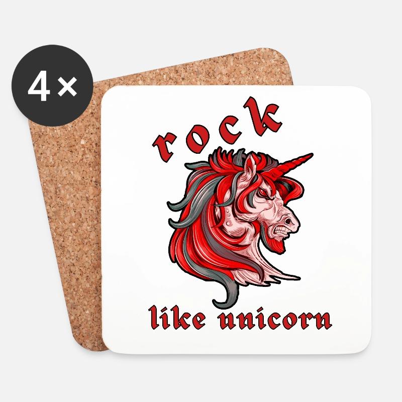 Rock wie Einhorn - Untersetzer (4er-Set) - Weiß