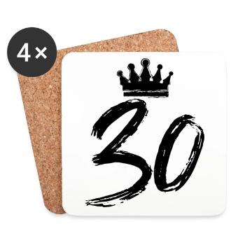 30 Number crown - Coasters (set of 4) - white - Front
