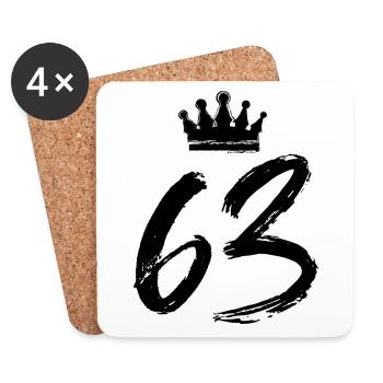 63 Number crown - Coasters (set of 4) - white - Front