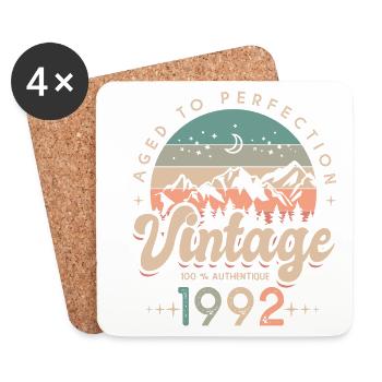 1992 Vintage anniversary 30 years - Coasters (set of 4) - white - Front
