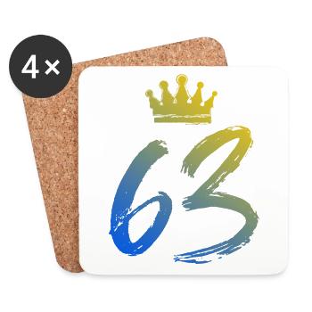 63 Couronne numérique - Dessous de verre (lot de 4) - blanc - Devant