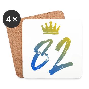 82 Zahl Krone - Untersetzer (4er-Set) - Weiß - Vorne