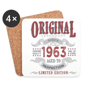 Born in 1963 Original 60 years birthday gift - Coasters (set of 4) - white - Front
