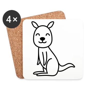 Kangaroo Comic - Coasters (set of 4) - white - Front