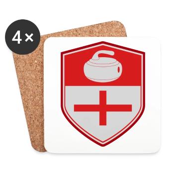 England Flag Curling Team Winter Ice Sport - Coasters (set of 4) - white - Front
