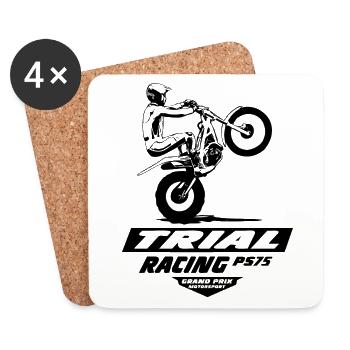 Trial - Trialsport - Moto Trial - Motorcycle Trial - Untersetzer (4er-Set) - Weiß - Vorne