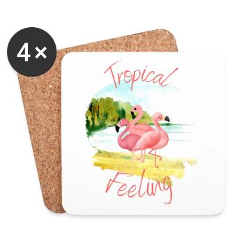 Tropical Feeling - Untersetzer (4er-Set) - Weiß - Vorne