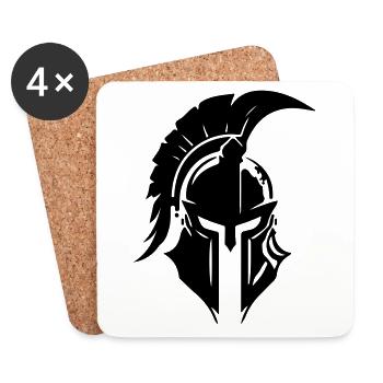 Gladiator Spartaner Helm Sparta - Untersetzer (4er-Set) - Weiß - Vorne