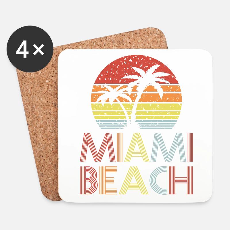 Miami Beach - Untersetzer (4er-Set) - Weiß