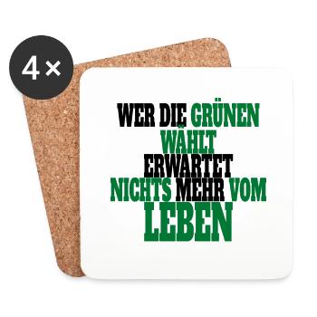 Witze Grüne Die Grünen Habeck Baerbock Partei - Untersetzer (4er-Set) - Weiß - Vorne