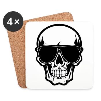 Skull Cool - Dessous de verre (lot de 4) - blanc - Devant