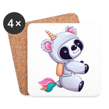 Koala-Einhorn Fusion, Fantastisches Tierdesign - Untersetzer (4er-Set) - Weiß - Vorne