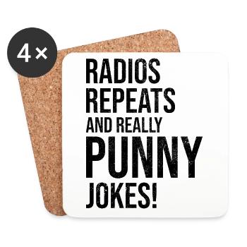 Radios répète des blagues de jeux de mots Opérateur de radio amateur - Dessous de verre (lot de 4) - blanc - Devant
