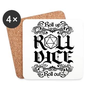 Roll Dice RPG GAME - Dessous de verre (lot de 4) - blanc - Devant