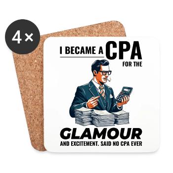 CPA Chronicles: Glamour and Excitement Unveiled - Coasters (set of 4) - white - Front