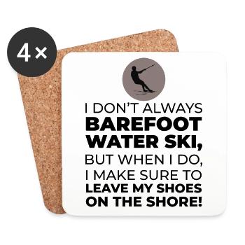 Barefoot Water Skiing Extreme Sports Barefooting - Coasters (set of 4) - white - Front