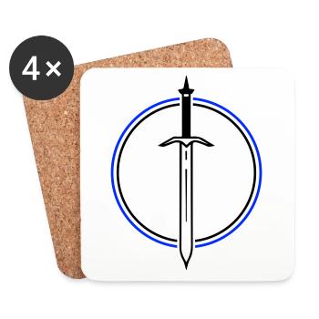 Sword Icon - Coasters (set of 4) - white - Front