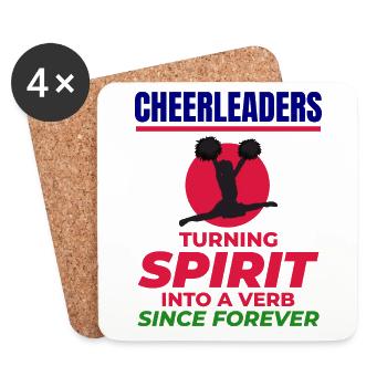 Cheerleader Cheerleading Girl Cheering Cheer Squad - Coasters (set of 4) - white - Front