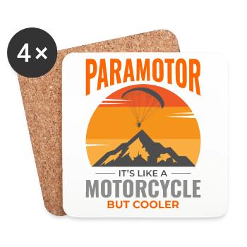 Pilote de paramoteur Paramoteur Parapente motorisé - Dessous de verre (lot de 4) - blanc - Devant