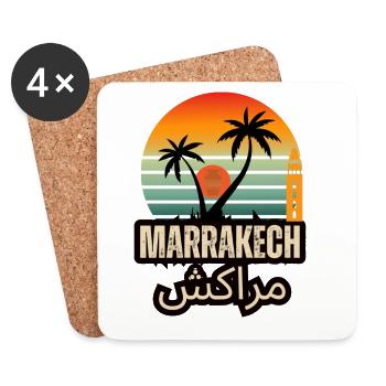 Marrakech | مراكش - Dessous de verre (lot de 4) - blanc - Devant