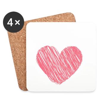 Care with Heart Caregiver Saying Job Help - Coasters (set of 4) - white - Front