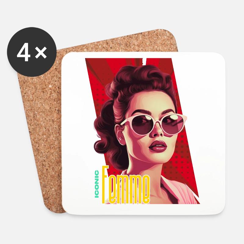 Iconic Femme - Untersetzer (4er-Set) - Weiß