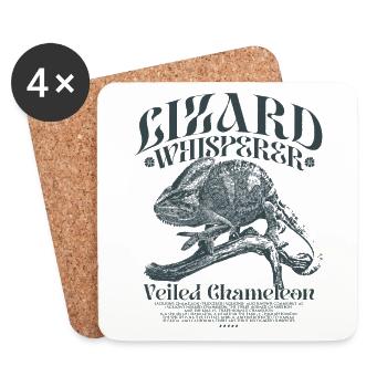 Yemen Chameleon Veiled Chameleon - Coasters (set of 4) - white - Front
