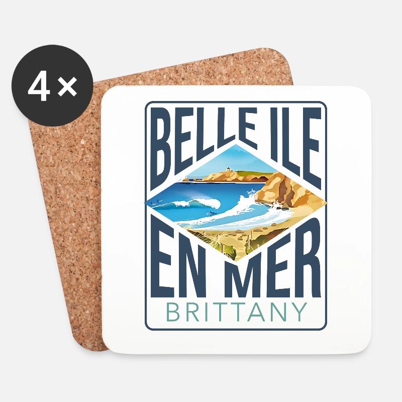 Schöne Insel auf dem Meer - Untersetzer (4er-Set) - Weiß