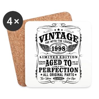 Vintage, 1998, Vintage, Cadeau d’anniversaire - Dessous de verre (lot de 4) - blanc - Devant