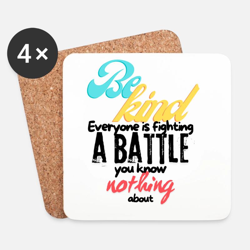Be Kind - Untersetzer (4er-Set) - Weiß