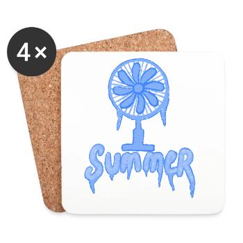 Sommer - Untersetzer (4er-Set) - Weiß - Vorne