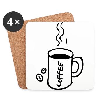 Tasse de café Coffee - Dessous de verre (lot de 4) - blanc - Devant